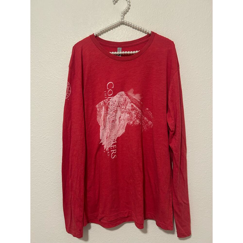 NEW Colorado Mountain Peaks 14ers Unisex Size XL T-Shirt Red Comfort Stretch Top